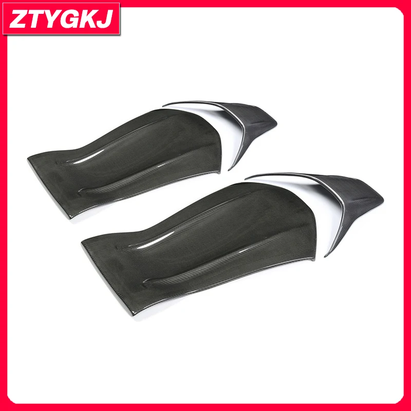 4 PCS 붙여 넣기 유형 건식 탄소 섬유 소재 시트 백 커버 트림 메르세데스 벤츠 A45amg CLA45amg GLA45amg E63amg C63amg