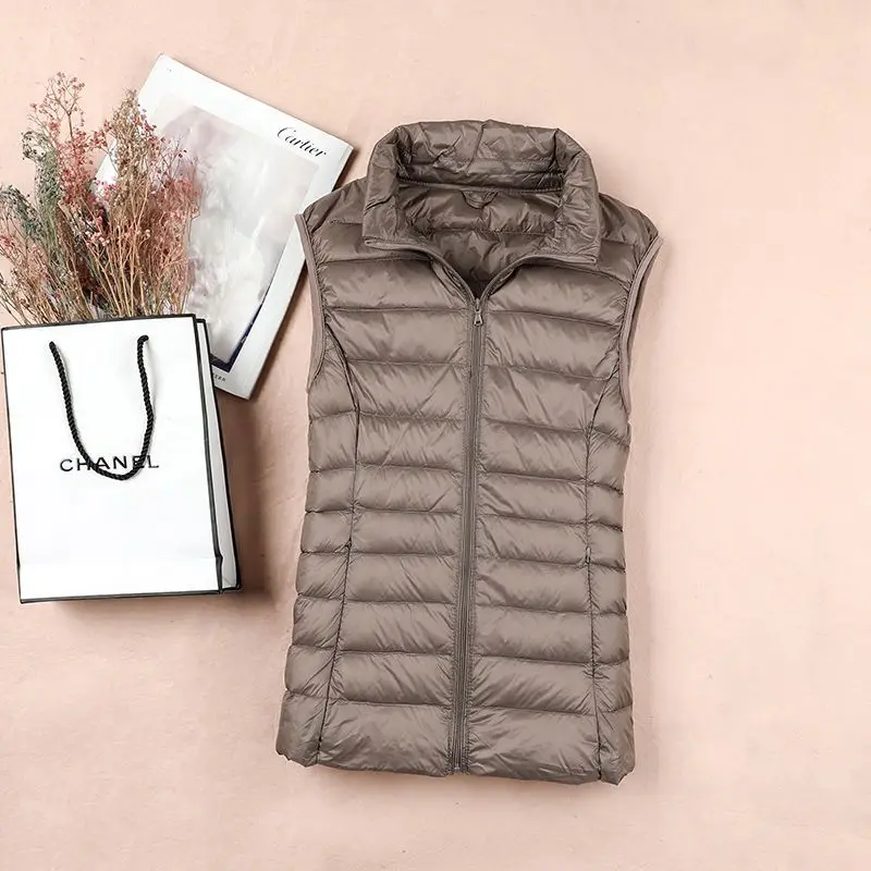 Thin down jacket new ladies vest vest vest spring, autumn and winter inside and outside wear version
