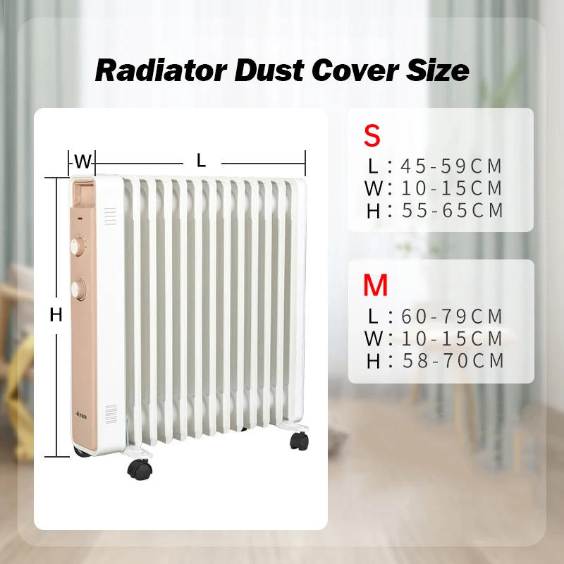 Washable Radiator Dust Cover Household Oil Tin Dust Cover Electric Heater Dust Cover Fabric Stretch Cover Home Storage Cleaning 6