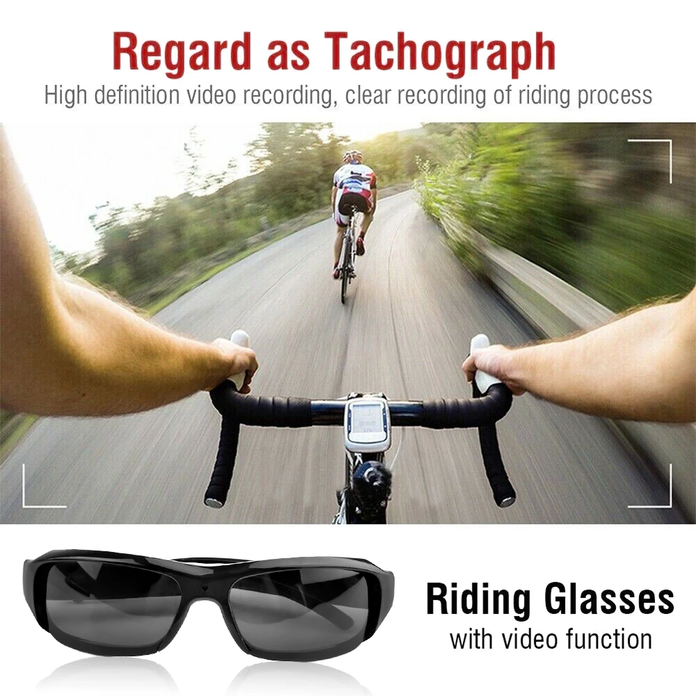Mini videocamera HD 1080P per occhiali per la guida di occhiali da sole polarizzati fotocamera sportiva guida videoregistratore per ciclismo - immagine 2