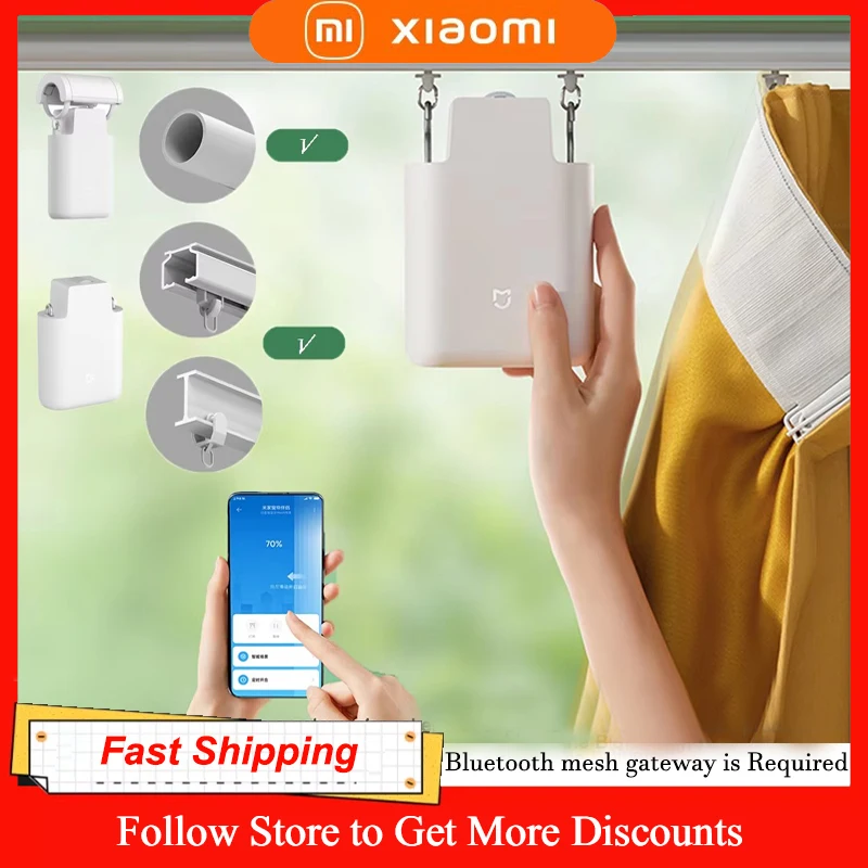 Xiaomi Smart Curtain Motor Companion da appendere e utilizzare per binario a forma di U/I Palo romano Il controllo vocale elettrico necessita di gateway in rete BT