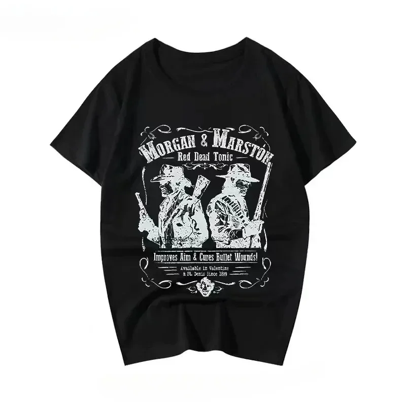 Cotton T Shirt Red Dead Redemption 2 Gaming T-shirt Women Round Neck Short Sleeve