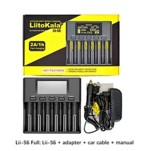 

LiitoKala Lii-S6 Lii500s Lii-PD4 Lii-402 Lii-202 Battery Charger for 18650 26650 21700 18350 AA AAA 3.7V Lithium NiMH Battery