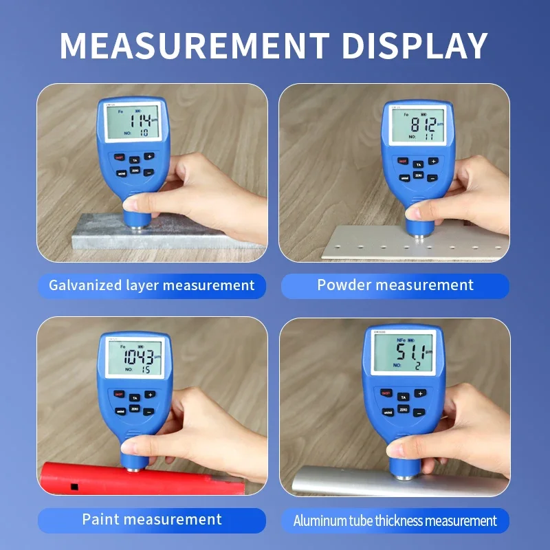 DR3000 Portable Paint Coating Thickness Gauge Meter Tester Digital Coating Thickness Gauge Magnetic Eddy Current Principle 3mm 4