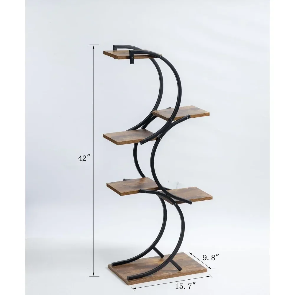 Plant Stand Indoor 6-Tier wrought iron Plant Stand Green Indoor Plant Stand Tiered Use Office Home Decor 6