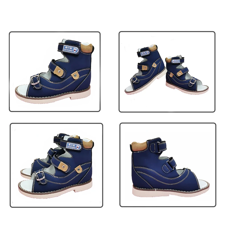 Kids Shoes Children Sandals Kids Sandals Ortoluckland Leather Orthopedic for Boys Girls Flatfeet Arch Support Sole Size22 to31