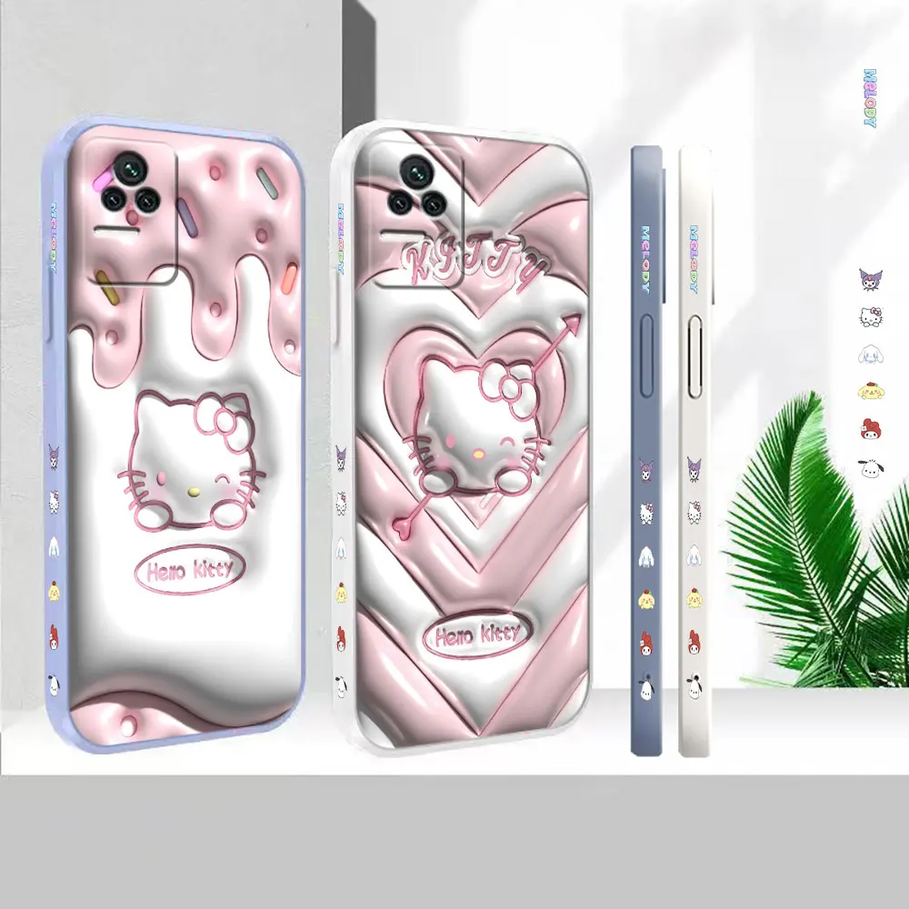 

Liquid Case For Redmi K60E K60 K50 K40S K40 K30 K20 12C 10C 9 9A 8A 8 10X 10A 10 Pro Uitra 5G Funny Cute Hello Kitty Cover Funda