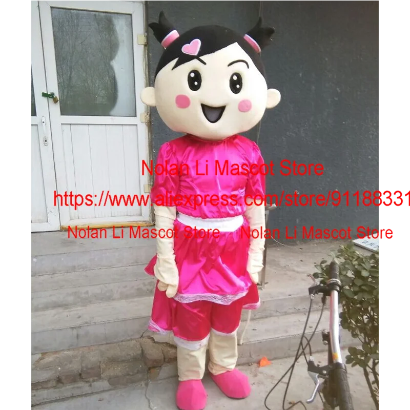 

High Quality Pink Dress Girl Mascot Costume Cartoon Set Halloween Birthday Party Role-Playing Carnival Game Adult Size Gift 697