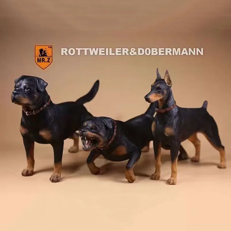 Ximitoy Rottweiler Statue – Maßstab 1:6, Aus Kunstharz, Detailgetreues Hundemodell Für Puppenspiel Oder Deko