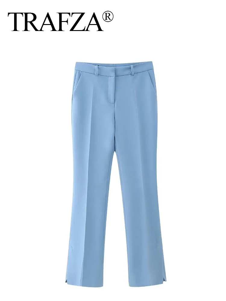 

Женские брюки-карандаш с высокой талией и карманами, на молнии