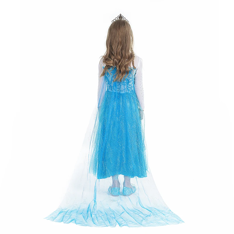 Girls Dress Princess Costume Kids Clothes Elsa Girls Dress Princess Dresses Elza Teenagers Dresses For Kids Children Clothing Anna Elsa Party Snow Queen Cosplay Costumes