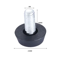 10 - Piece Adjustable Black Furniture Leg Levelers with Anti - Slip Base and Floor Protection (M8X18mm 10PCS)