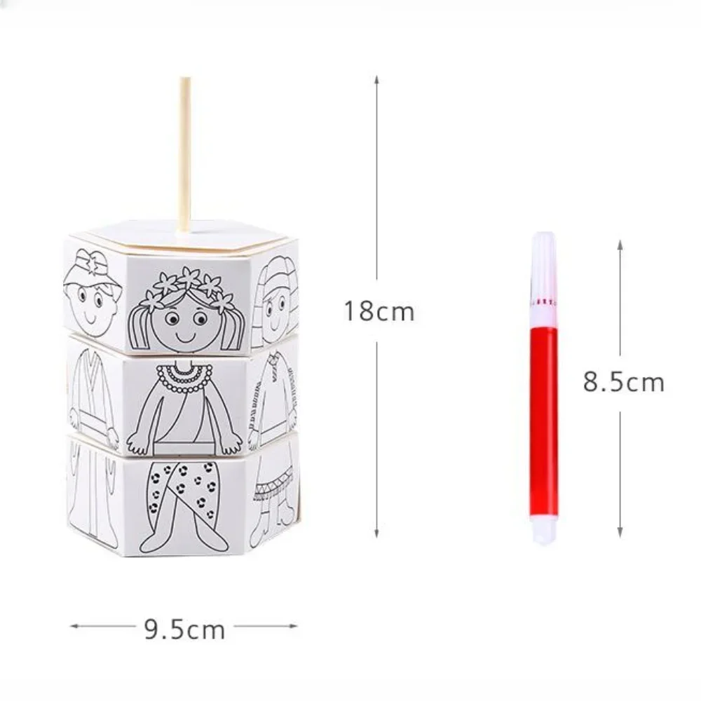 Children's DIY Craft Toys Novelty Painting Drawing Toys Color Filling Paper Rotating Graffiti Puzzle Educational Toys for Kids 6