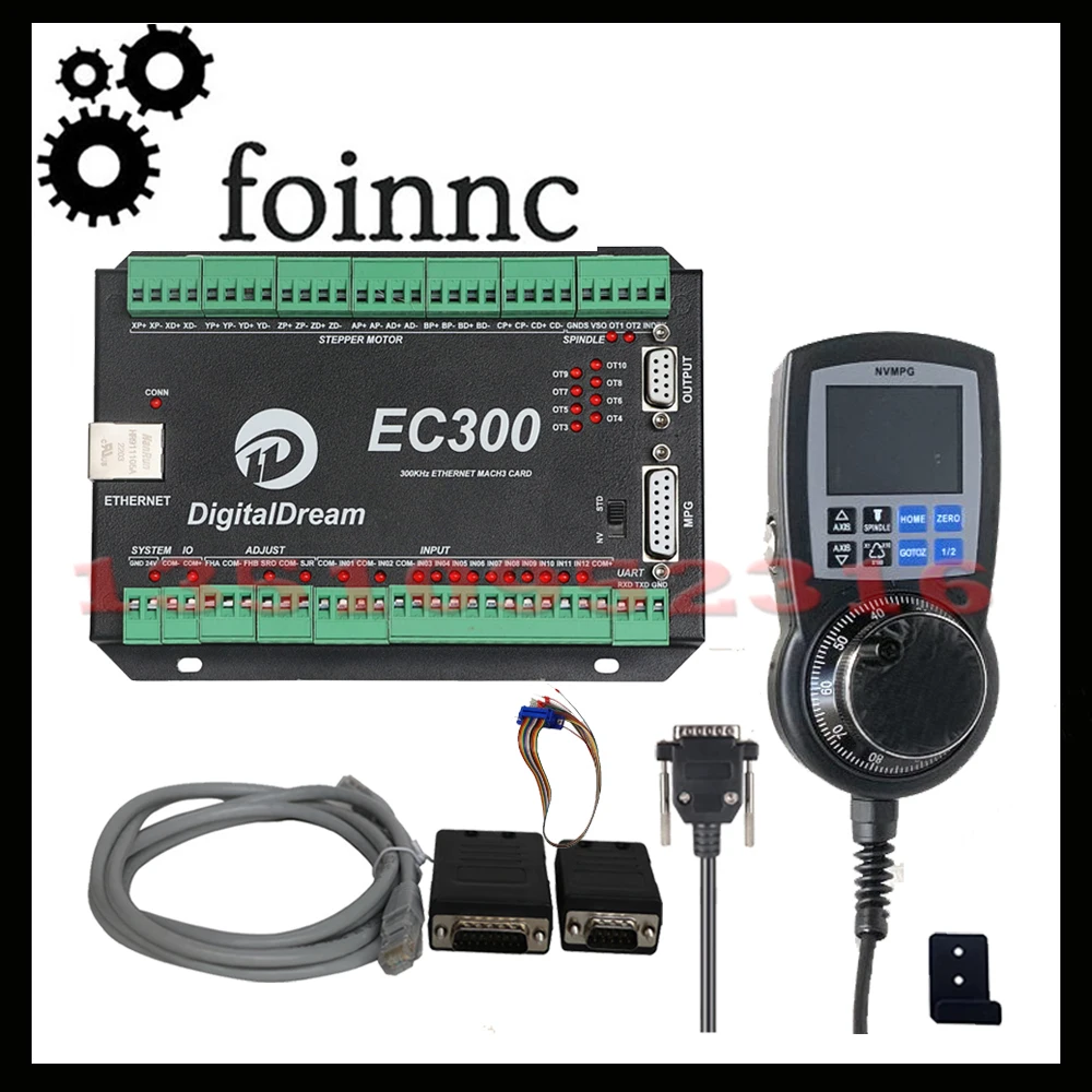 

Newest Ec300 Mach3 Ethernet 3/4/5/6 Axis Cnc Controller With Digital Display Handwheel 75w24v For Diy Milling Machine Router