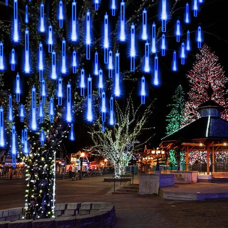 

LED Meteor Shower Rain String Light Waterproof Garden Fairy Garland 8 Tubes Christmas Wedding Holiday Ramadan Decoration 2023