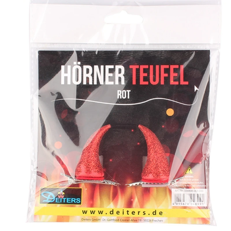 Pinces à Cheveux Corne De Diable Noires - Accessoire Cosplay Halloween - Résine - Pour Déguisement Et Fête - 7