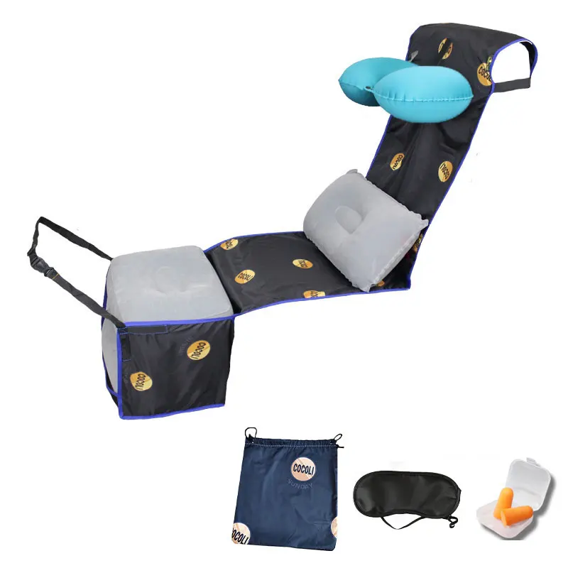 Long-distance Travel Sleeping Bed Airplane High Speed Rail For Baby Kids Adult With 3 Inflatable Pedal 1 U Shape Inflate Pillow