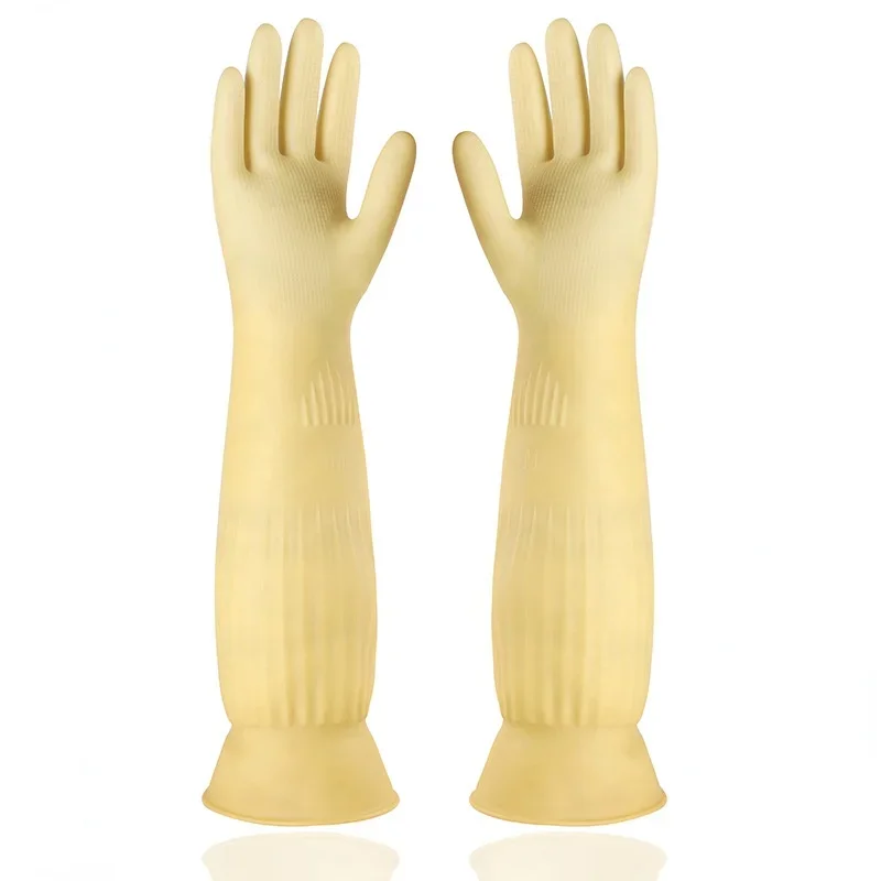 Cleaning Gloves Long Anti-reflux Rubber Household Gloves Anti-slip Wear-resistant Kitchen Cleaning Laundry Car Wash Gloves Gardening