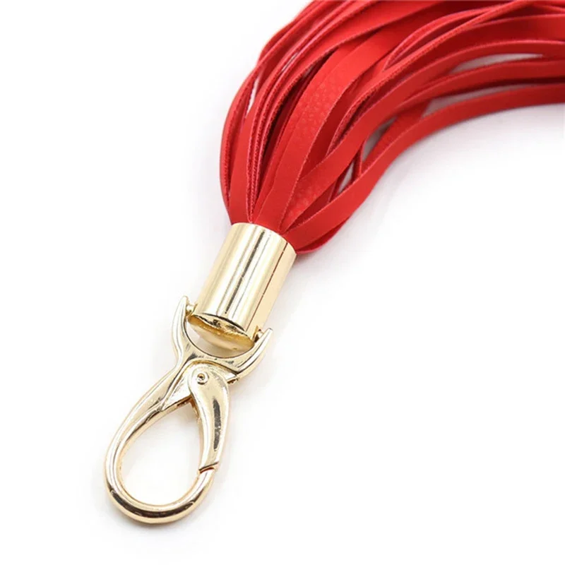 29CM Portable PU Leather Tassel Stainless Steel Buckle Mini Horse Whip for Horse Training