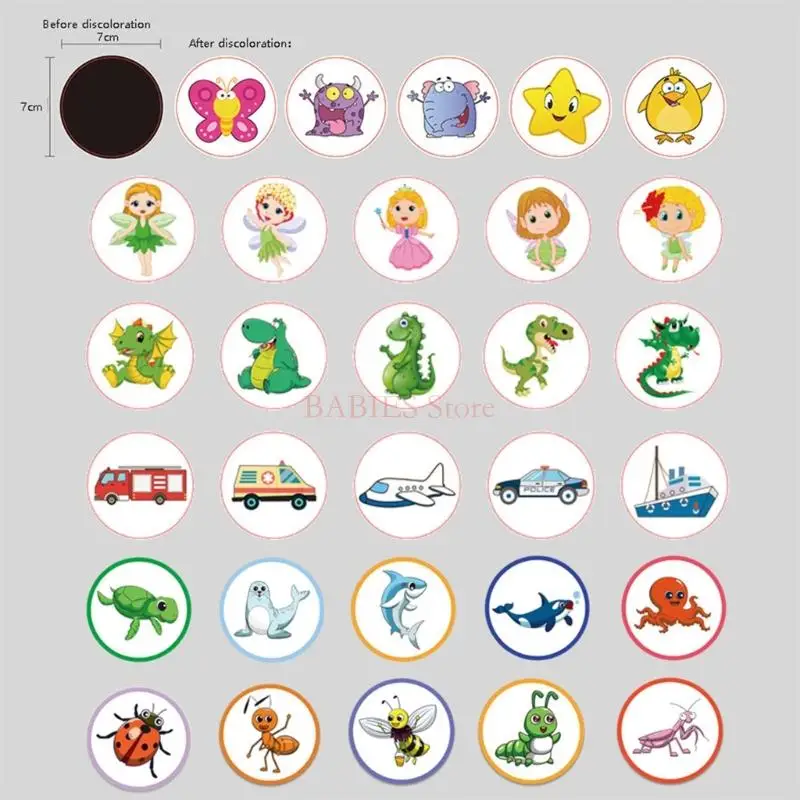 C9GB Reusable Potty Targets Color Changing Pee Targets Potty Training Stickers Toilet Targets Sticker for Kid Training Use 3