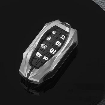 Copertura chiave della cassa del portachiavi a distanza dell'automobile in lega di zinco per Hyundai Genesis G80 GV80 2019 2020 copertura chiave a 8 pulsanti - Copertura chiave della cassa del portachiavi a distanza dell automobile in lega di zinco per