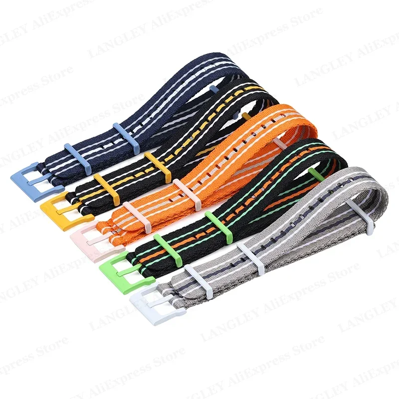 Versatile Nylon Watch Strap in Classic Black - 22mm, Ideal for Sports and Casual Wear