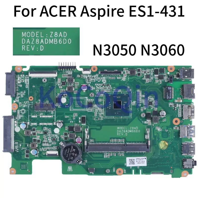 para Acer Aspire Notebook Mainboard Nbmzc1100b Nbmqx11002 Z8ad N3050 N3150 N3700 Ddr3l Laptop Motherboard Es1431 Daz8admb6d0 - Imagem 6