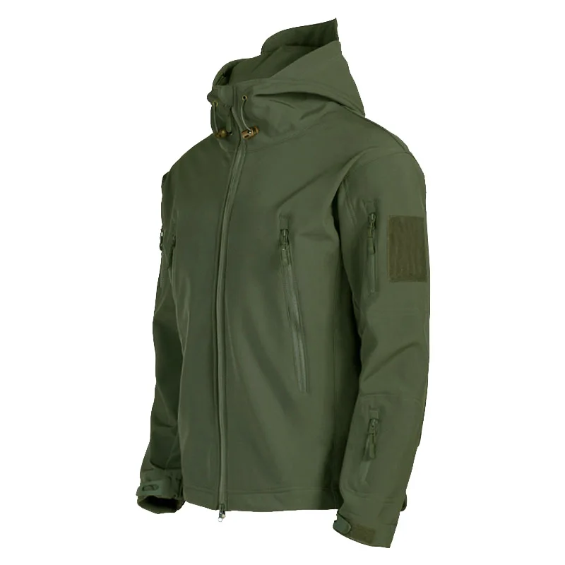

Men's Hooded Fleece Softshell Tactical Jacket Military Windbreaker Army Pilot Coats Trekking Hunting Field Bomber Jackets Winter