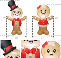 Christmas Inflatable Decoration Valentine's Day Inflatable Couple Bear 5FT Blow up Welcome Gingerbread Man Couple Outdoor Decor 2