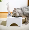 Smart Cat Bowl, Neck Protection, Ceramic Stainless Steel with Lid  Cat Food Bowl, Infrared Sensor Auto Open Cover Smart Feeder