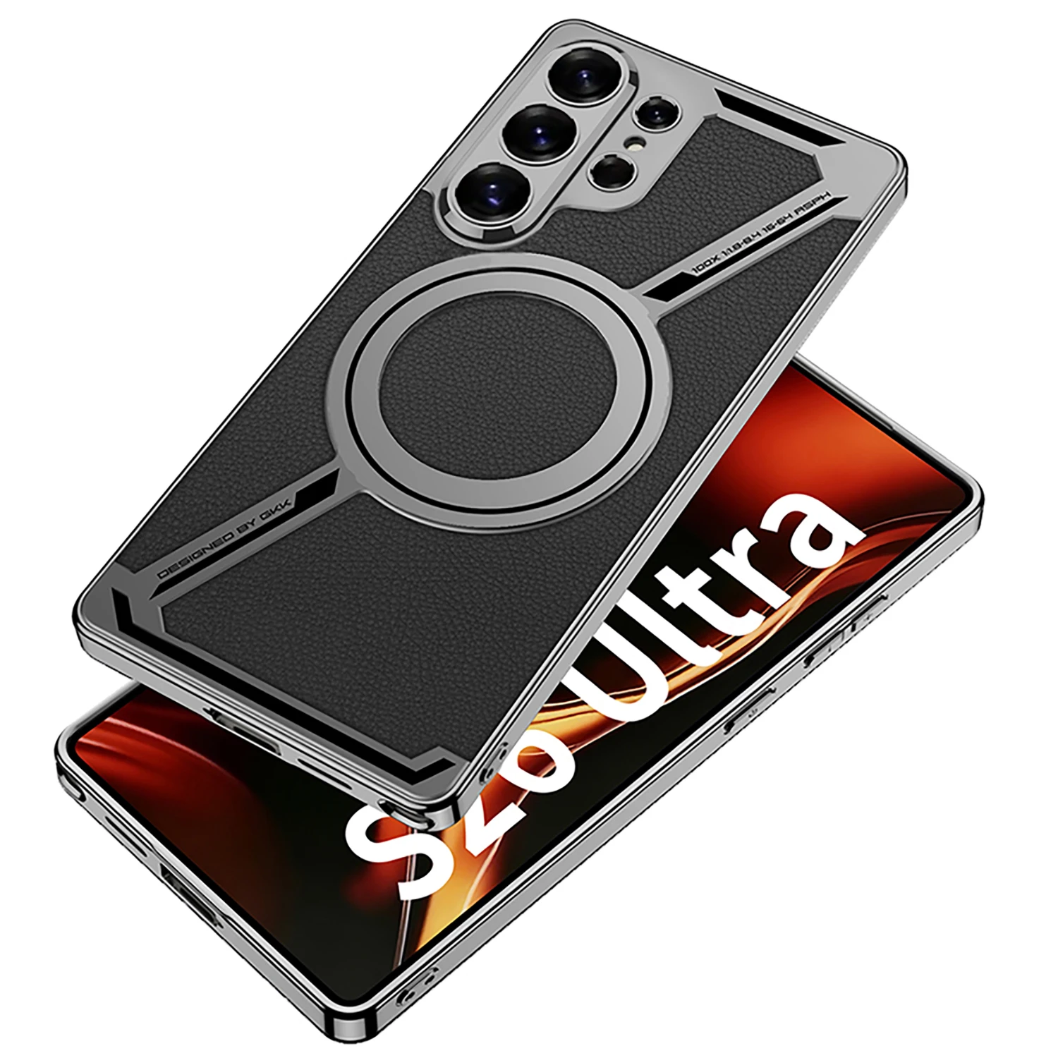 Magnetic Electroplated Leather Protective Phone Case in Elegant Design