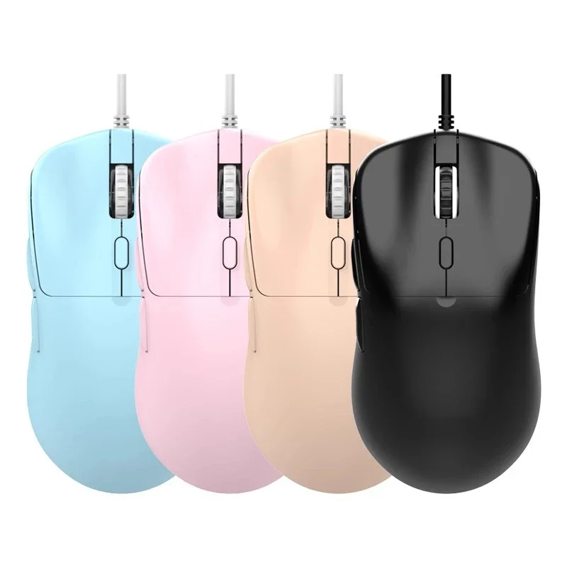 레노버 유선 광학 마우스 6버튼 인체공학적 디자인 4단계 조절 가능한 DPI USB 플러그 앤 플레이 마우스 PC 노트북 게임용 사무실용