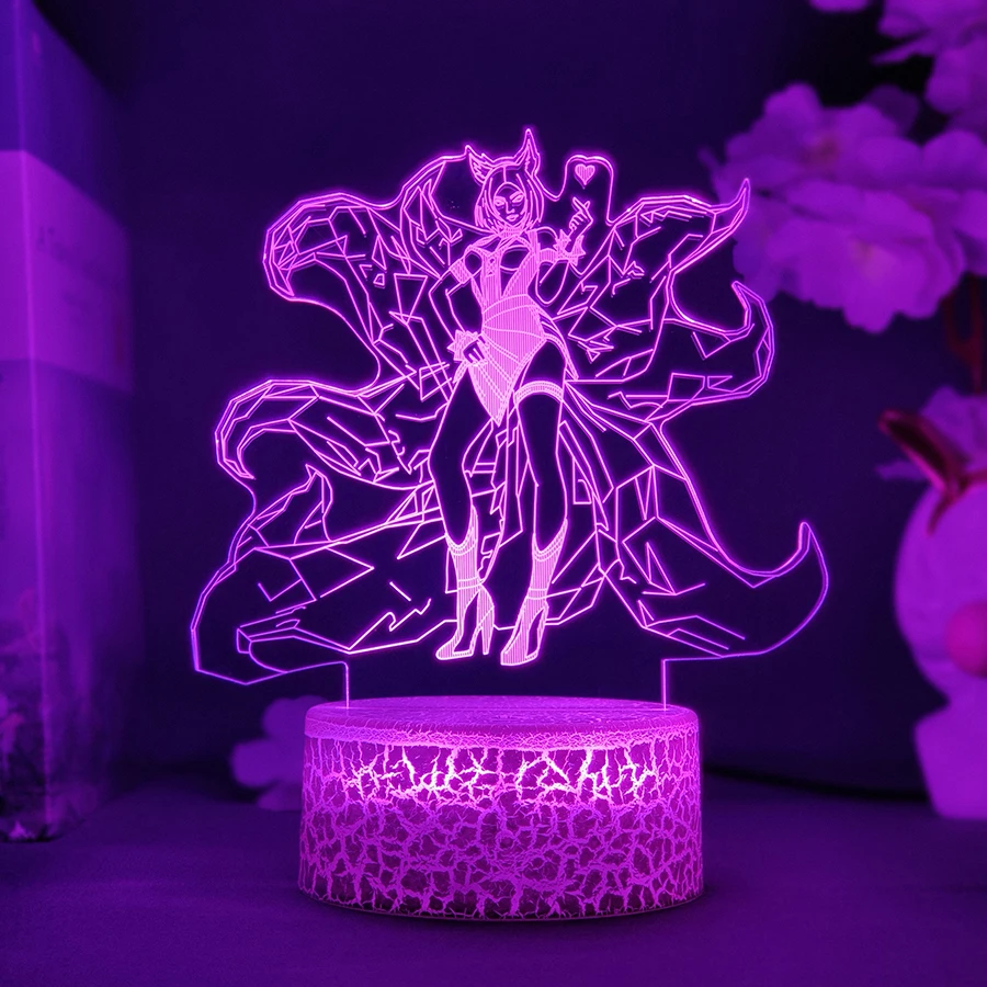 

3D Apex League of Legends LOL Ари The Nine-Tailed Fox Kda коллекционные игрушки 3D Game Lamp RGB Touch Sensor Lights Birthday Gifts