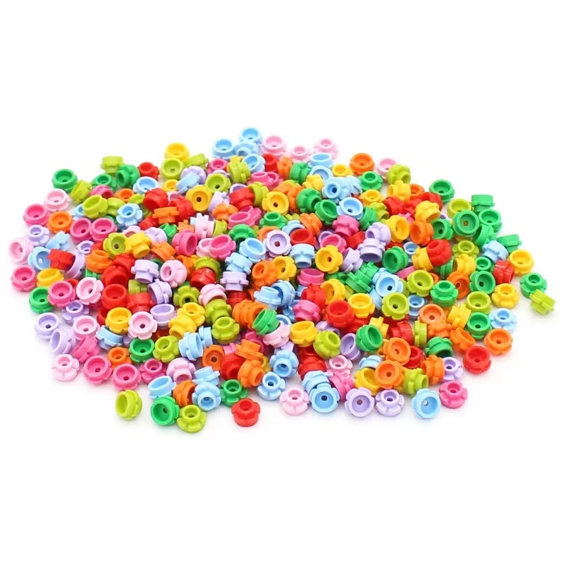 300 Uds. Redondo 1x1 con bloques de construcción MOC de flores compatibles 24866 Kit placa 5 pétalos partículas de ladrillo juguetes educativos regalo para niños