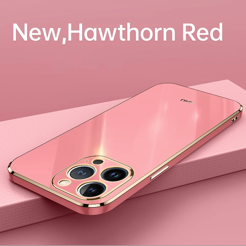 Elegant Solid Color Plating Phone Case with 6D Design