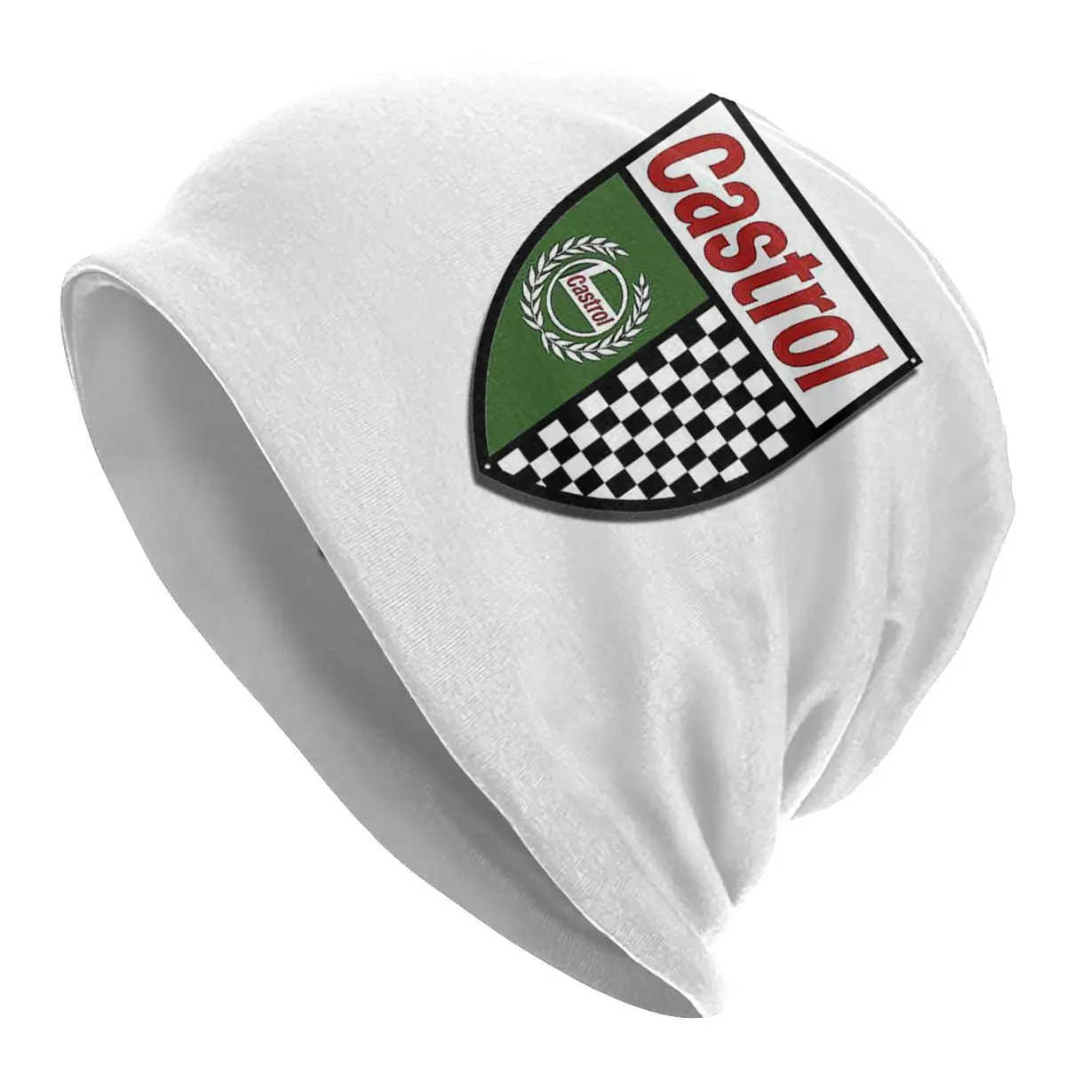 Castrol Vintage Motorsport Metal Sheild Caps Hip Hop Autunno Inverno Skullies Berretti Cappello Unisex Maschio Caldo Cofano Lavorato A Maglia Cappello