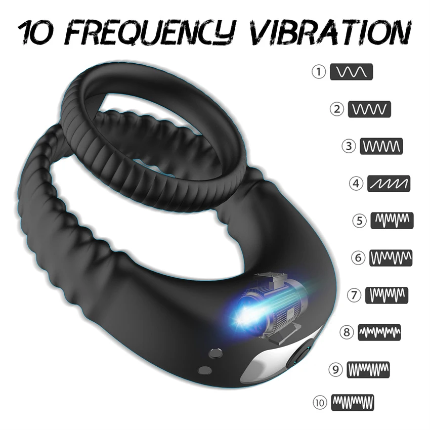 Dual Ring Vibrator For Men Silicone Delay And Stamina Trainer_voghion.com