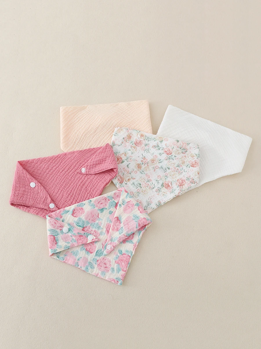 Baby Muslin Cotton Bibs | Toddler Bandana Bib | Burp Cloth Soft Absorbent Gauze Muslin Washable Apron for Baby 4