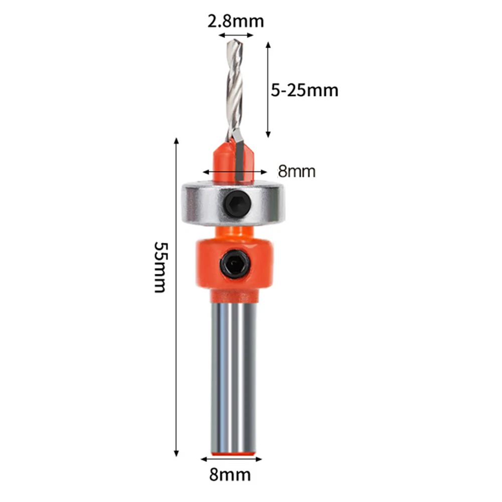 Hole Punch And Countersunk Drill Set For Paper Punching Edge Strip Puncher Countersink Drill Kit Adjustable Depth Tools Parts