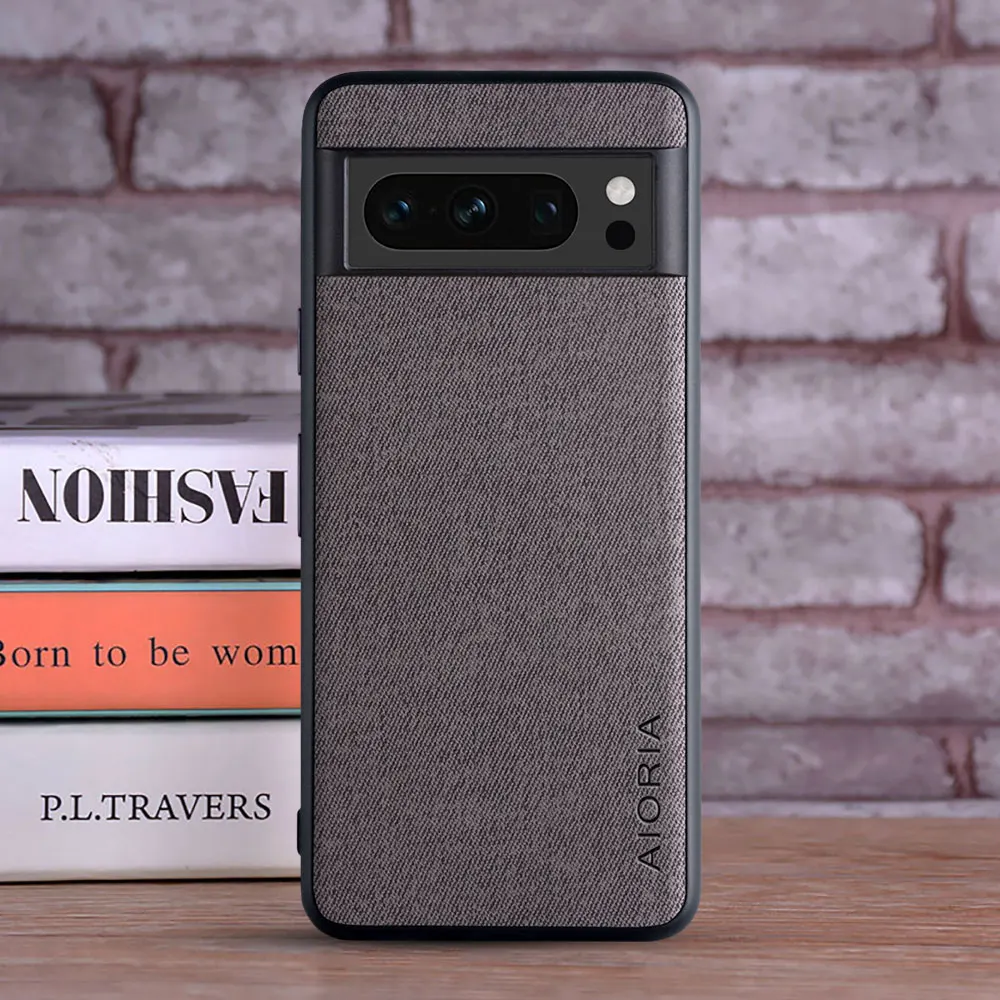 Luxurious Textile Leather Phone Case - Soft TPU & Hard Cover for Google Pixel 8 Pro / 8A