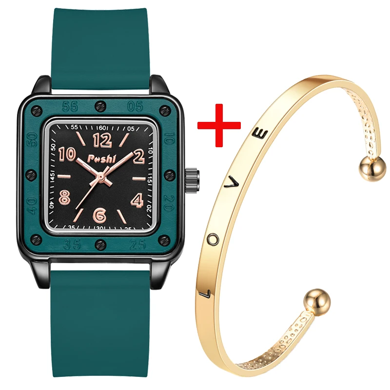 Luxury Women's Watch Original  Silicone Strap Ladies Quartz Wristwatches Waterproof Square Female Watch Clock for Women girls