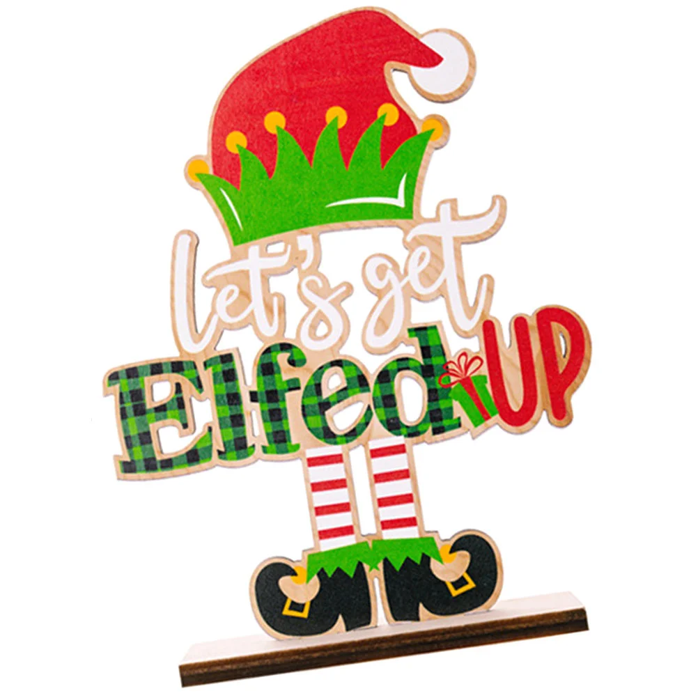 

Christmas Wooden Table Sign Xmas Gnome Sign Centerpieces Lets Get Elfed Up Wood Signs Holiday Tiered Tray Ornament