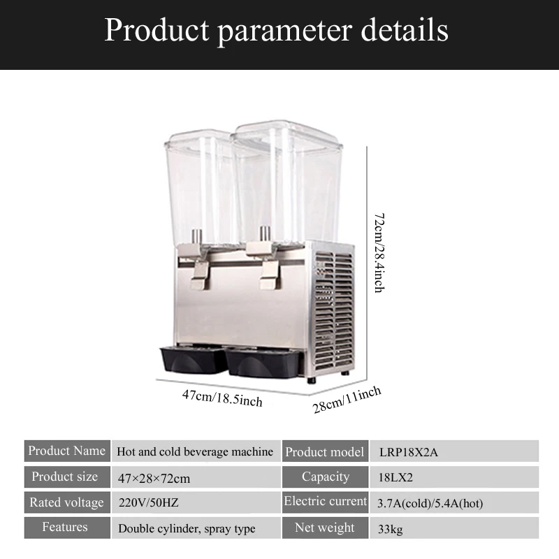Double-cylinder Cold And Hot Beverage Machine Commercial Macker Stall Small Cafeteria Sour Plum Juice Dispenser 2