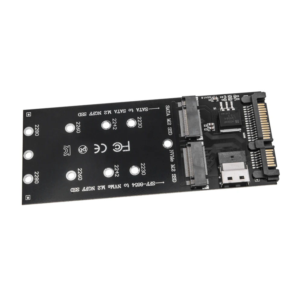 메인 보드용 콤보 어댑터, M.2 to SATA 어댑터, SFF-8654 M2 NVME SSD 컨버터, 22 핀 SATA에서 M2 확장 카드, 2 in 1
