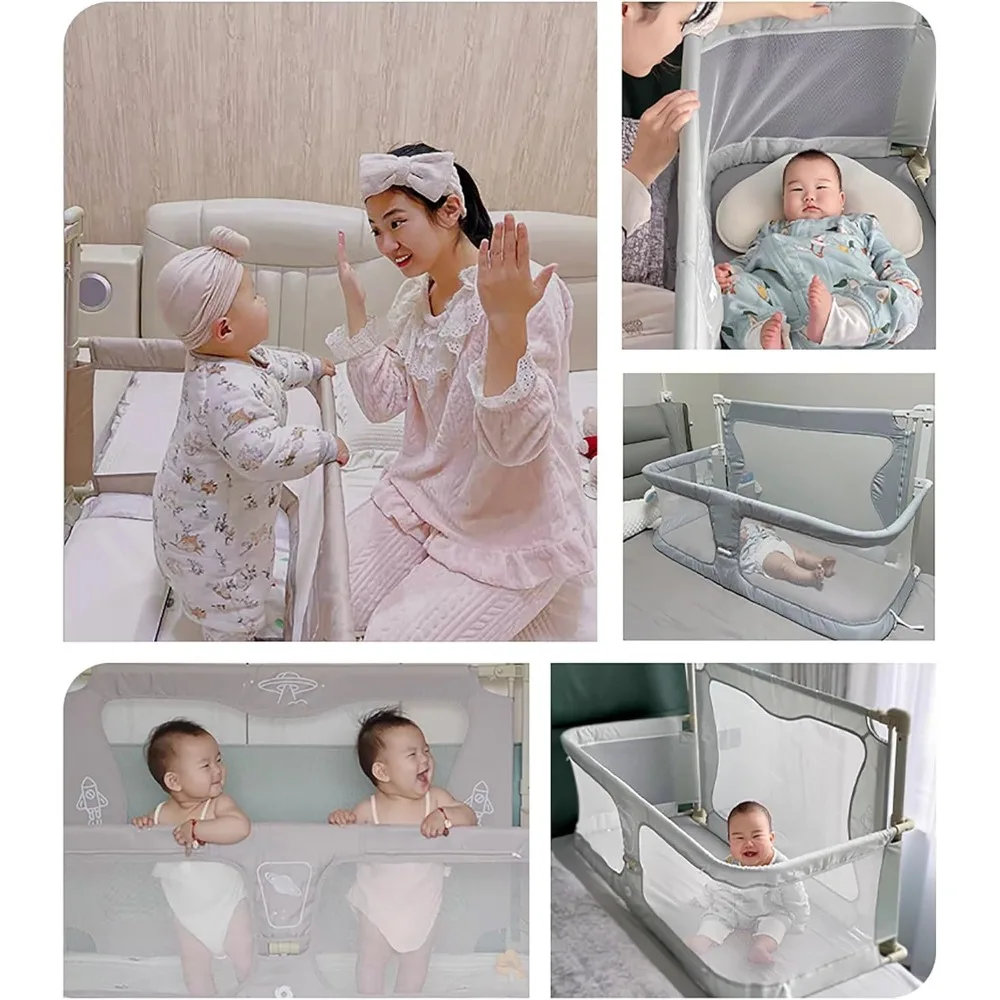 3 in 1 Baby bassinets bedside sleeper, co sleeping bed for baby, for co sleeper for baby in bed, Portable Crib, breathable 4
