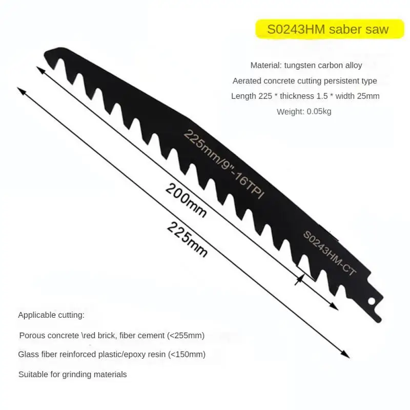 

Carbide Alloy Reciprocating Saber Saw Blades Bubble Brick Hollow Brick Concrete Stone Demolition Cutting Tools Renovator Saws