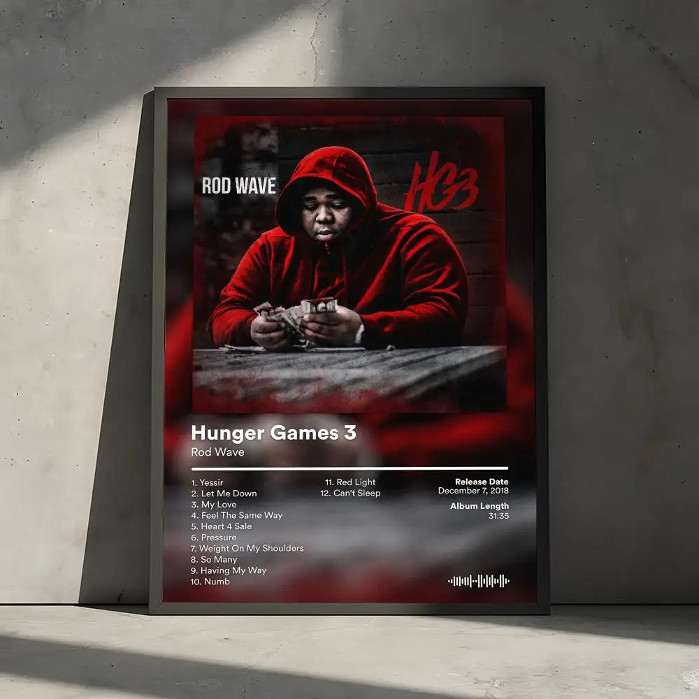 Rapper-Musik-Pop-Album R-Rod W-Wave Poster, dekorative Wandkunst-Aufkleber, Wandbild, Fotodruck für Zuhause, Wohnzimmer, Flur, Dekoration – Detail 7