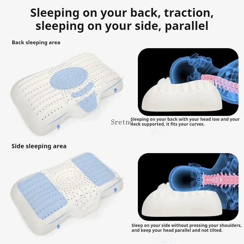 Natural Latex Pillow Protects Cervical Vertebra for Sleeping Special Pillow with Granules for Massage Sleep Aid Single Pillows 2