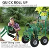 Hose Reel Hold Up To 300 Ft Heavy Duty Garden Hose Reel Sturdy Water Hose Reel Cart 4 Wheels Storage Basket Garden Lawn Yard 5