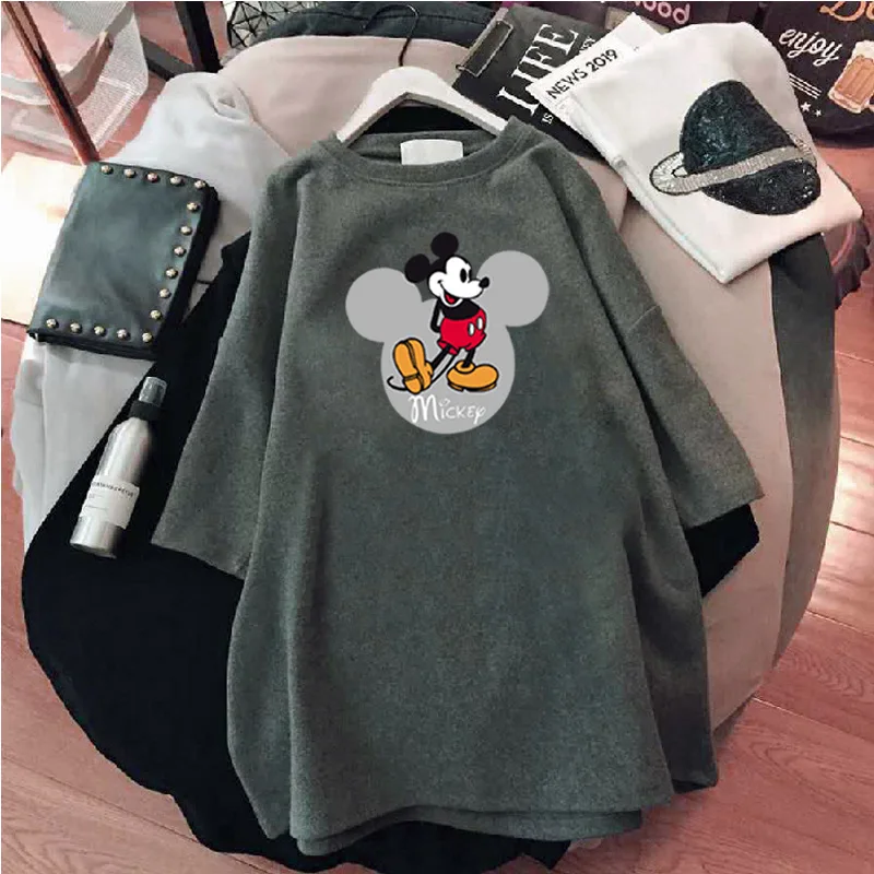T Shirt Mickey Mouse Pattern Women&rsquo;s Summer Short-sleeved Loose Large Size